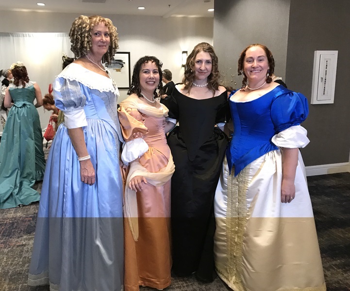 Reproduction 1660s Cavalier Baroque dresses at Costume College 2017. Photo by Andrew Schmidt. 