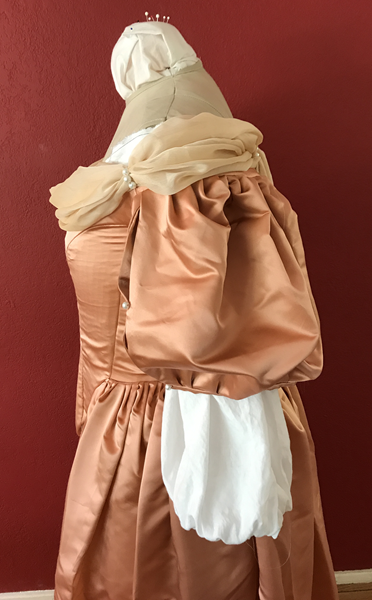 Reproduction 1660s Peach Bodice Left.