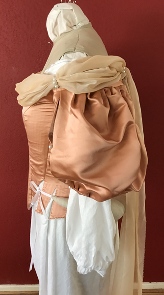 Reproduction 1660s Peach Bodice Left.