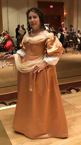 Reproduction 1660s Peach Dress at Costume College 2017. Photo by Andrew Schmidt. 