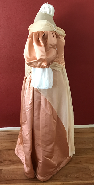 Reproduction 1660s Peach Dress Right. 