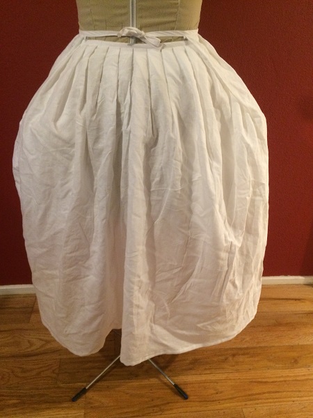 1770s Reproduction Linen Petticoat Cotton Back.