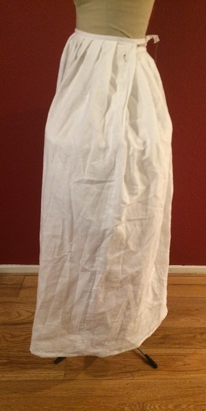 1770s Reproduction Linen Petticoat Cotton Left. 