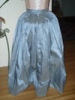 Reproduction 1792 blue silk petticoat: back view