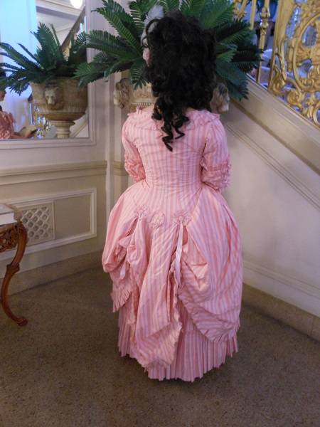 1700s Reproduction Pink Striped a la Polonaise. GBACG July 2011.