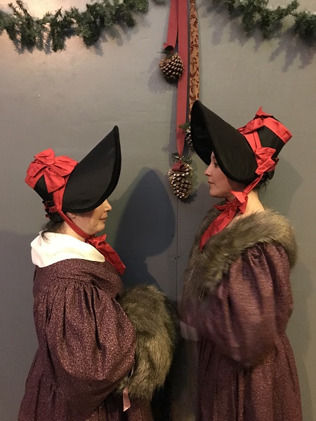 1830s Reproduction Plum Day Dresses at Dickens Fair 2018