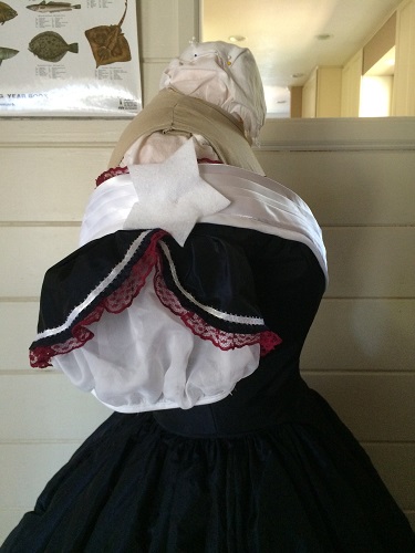 Reproduction Mid Victorian Dark Navy Ballgown Right