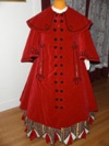 Reproduction Mid-Victorian Cloak/Coat red velveteen front