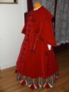 Reproduction Mid-Victorian Cloak/Coat red velveteen  left