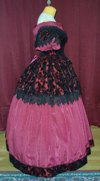 Burgandy/Red and Black Victorian Style Ballgown right view