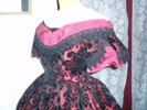 Victorian style burgandy ballgown (reproduction) Simplicity 5724  bodice quarter view