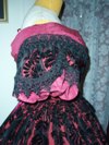 Victorian style burgandy ballgown (reproduction) Simplicity 5724 bodice right view