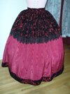 Victorian style burgandy ballgown (reproduction) skirt back view