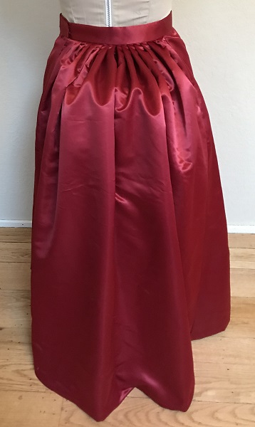 1870s Reproduction Red Polyester Underskirt Back.
