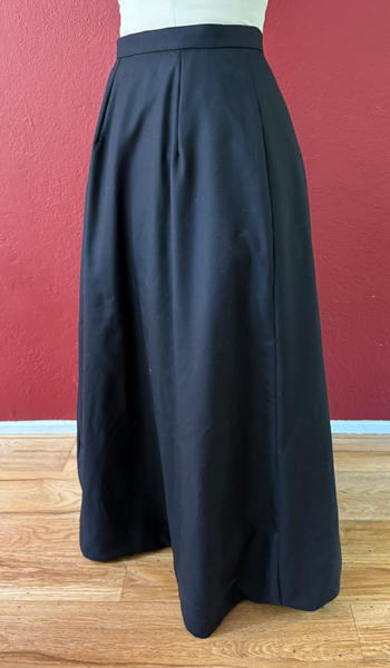 Reproduction 1890s Black Skirt Skirt Left Quarter View. McCall's M8231
