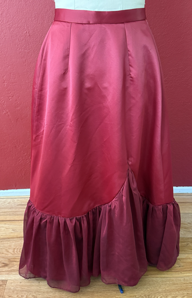 Reproduction 1890s Burgundy Ballgown Skirt Front. McCall's M8231