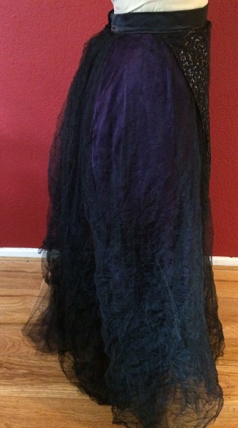 1890s Reproduction Black Tulle Ball Gown Skirt Right.