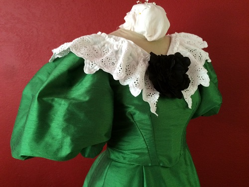 1890s Reproduction Green Ball Gown Bodice Right Quarter