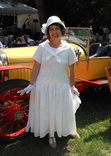 1920s reproduction white sailor day dress