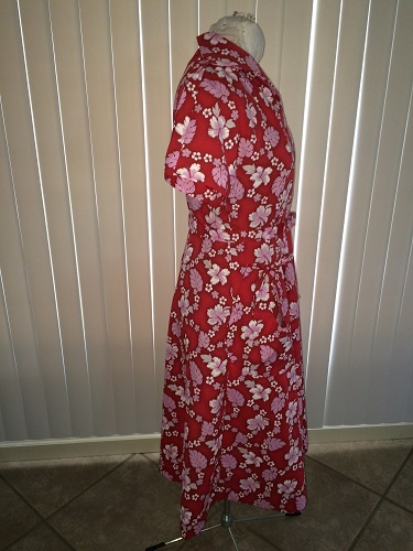 1950s reproduction retro Red Hawaiian Dress Butterick B6055 Right