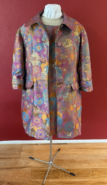 1960s Vibe Orange Multi Coat Front. Vogue V1537 