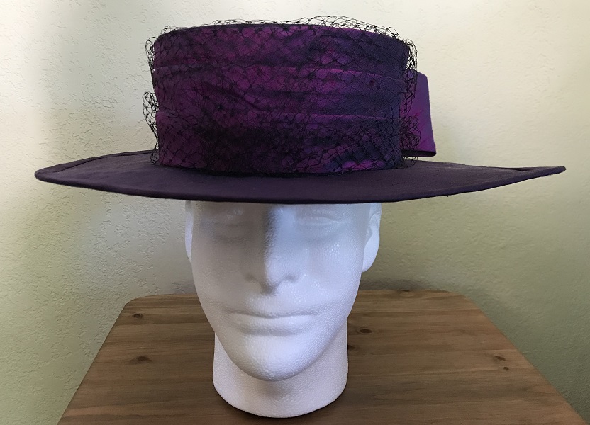 Reproduction Edwardian Purple Hat Butterick B6397 View C Front. 