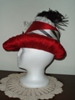 Reproduction Red Silk Tall Hat by Lynne Taylor: left view