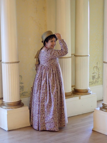 1790s Open Robe over Round Gown at Grand Island Mansion February 2020. 