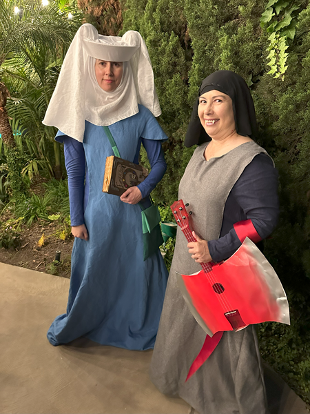 Medieval Marceline and Finne the Human at Costume College July 2024. Period Patterns 21.