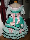 teal roses fancy dress back view