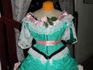 teal roses fancy dressbodice front view