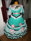 teal roses fancy dress front view
