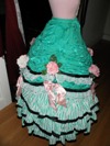 teal roses fancy dress skirt right view