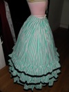 teal roses fancy dress underskirt right view