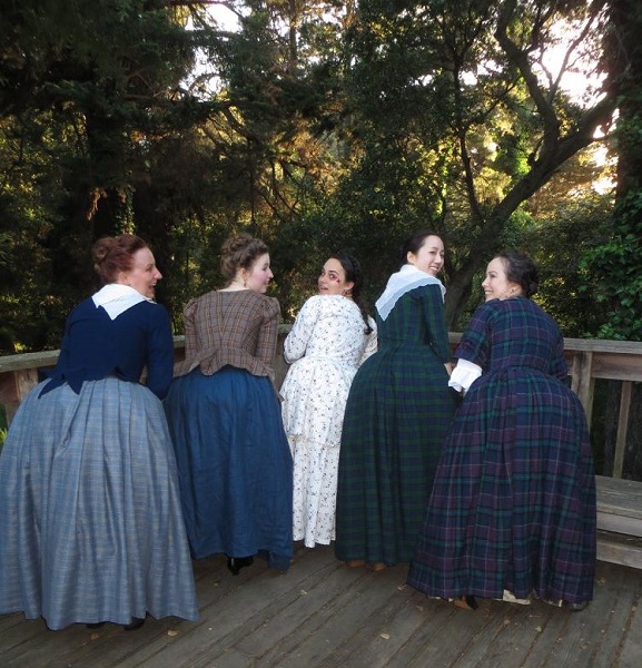 1740s Reproduction Outlander Plaid Dresses at the GBACG An Outlandish Affair May 2017. Photo by Christopher Erickson