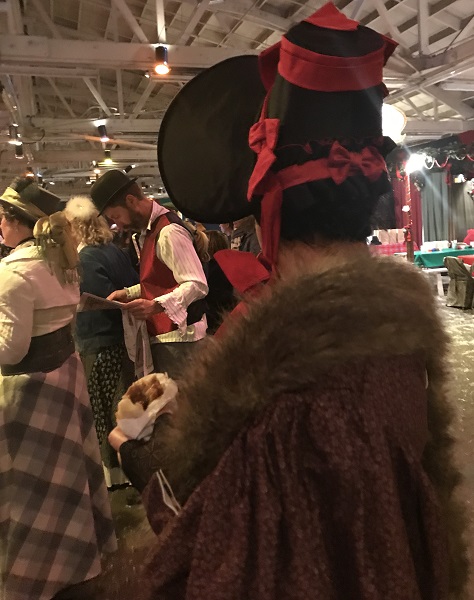 1830s Reproduction Plum Day Dresses  at Dickens Fair 2018