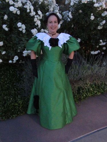 Reproduction 1890s Green Ballgown