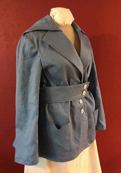 Reproduction 1916 Blue Suit Jacket Right Quarter View 