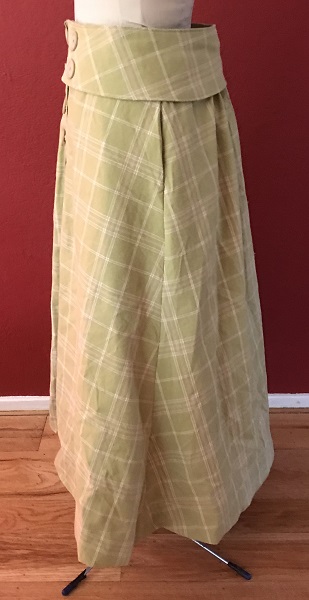 Reproduction 1916 Green Plaid Suit Skirt Left.