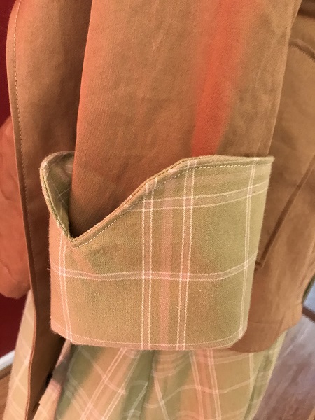 Reproduction 1916 Green Plaid Jacket Cuff 