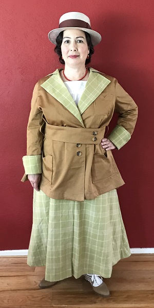 Reproduction 1916 Green Plaid Suit Front. 
