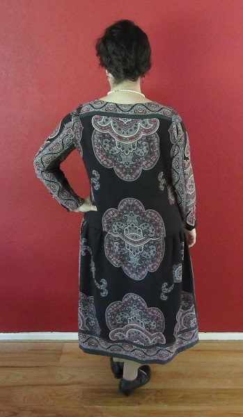 1924  Reproduction Black Print One Hour Dress   Back