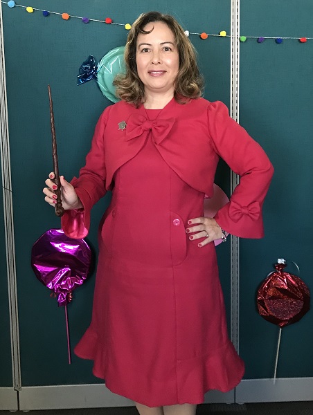 Dolores Umbridge Hot Pink Dress 1960s Style. Halloween 2018