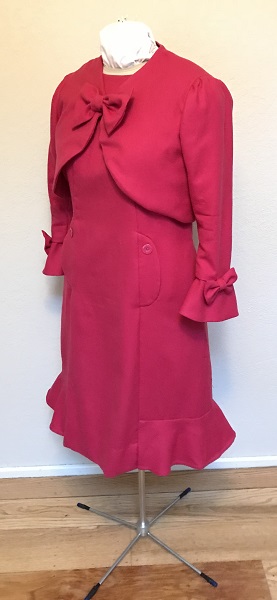 Dolores Umbridge Hot Pink Dress 1960s Style Quarter View.