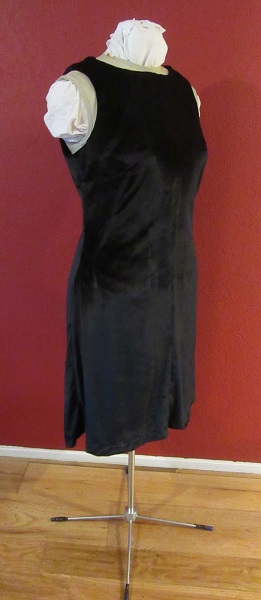 1966 Reproduction Simplicity 1609 Black Velvet Dress Right 3/4 View
