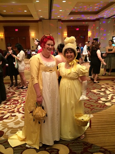 Reproduction Regency Yellow Dress at Costume College.
